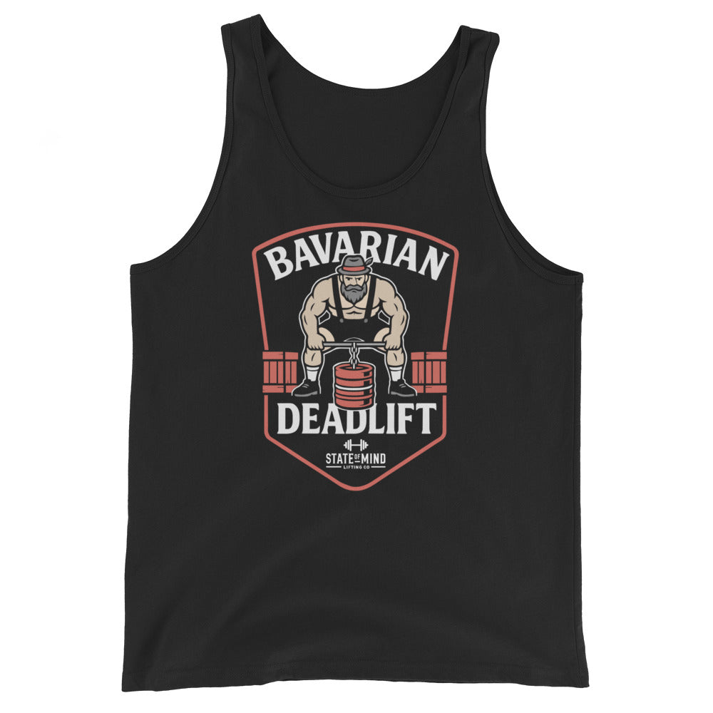 Bavarian Deadlift tank, black, front
